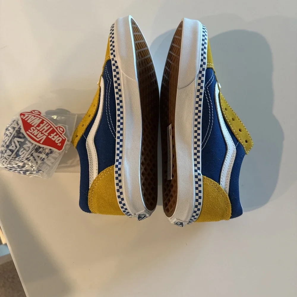 Vans off the wall Kids shoes Sneakers size 3.0 Blue Yellow White 721356‎